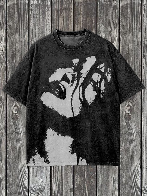 Retro Graffiti Art Print Casual Short Sleeve T-Shirt
