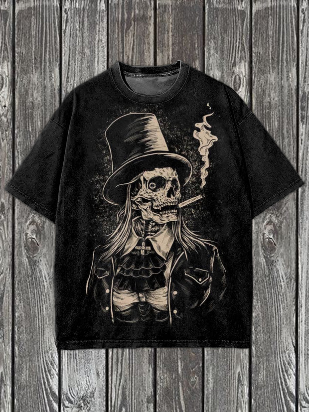 Retro Graffiti Art Print Casual Cotton T-shirt