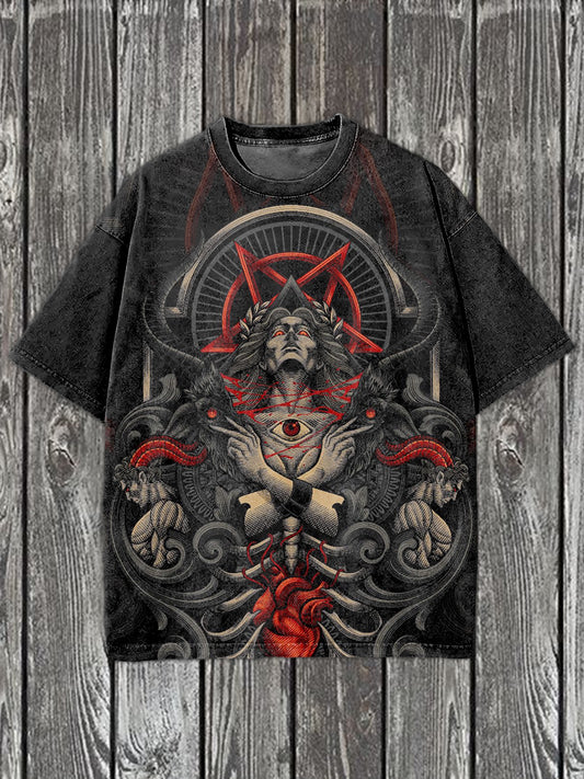 Retro Graffiti Art Print Casual Cotton T-shirt
