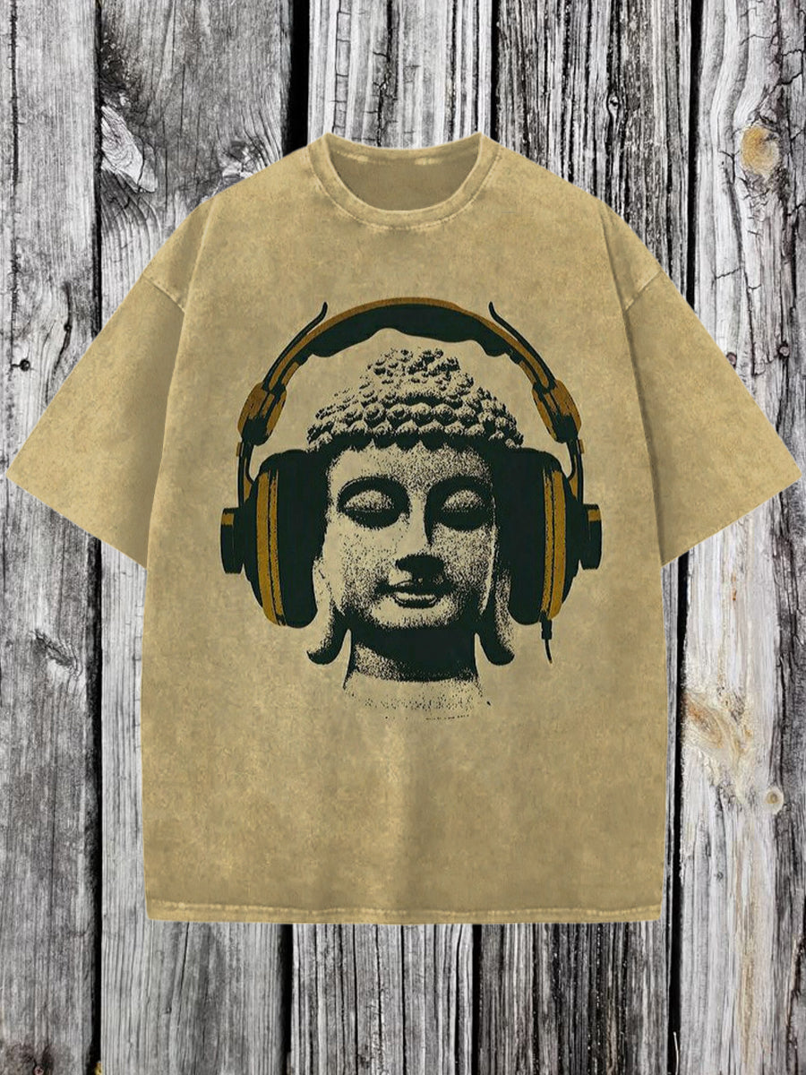 Religion Printed Vintage Fashion Loose Short Sleeve  T-Shirt