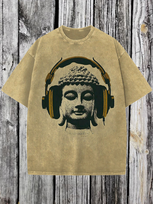 Religion Printed Vintage Fashion Loose Short Sleeve  T-Shirt