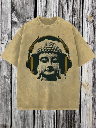 Religion Printed Vintage Fashion Loose Short Sleeve  T-Shirt