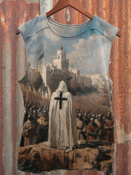Retro Life and Death Battlefield Art Print Casual Cotton Tank Top