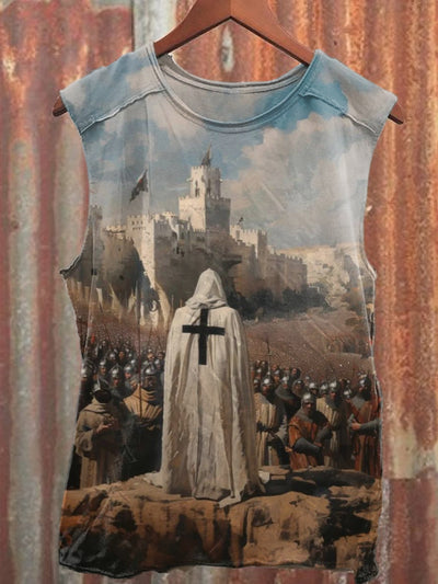 Retro Life and Death Battlefield Art Print Casual Cotton Tank Top
