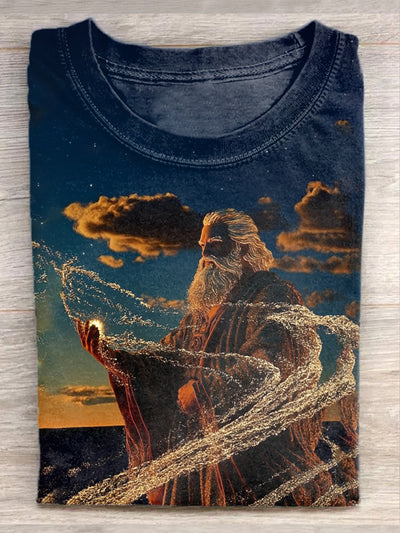 Retro Magic Art Print Casual T-shirt