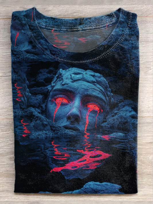 Fashionable Retro Fantasy Art Print Casual T-Shirt