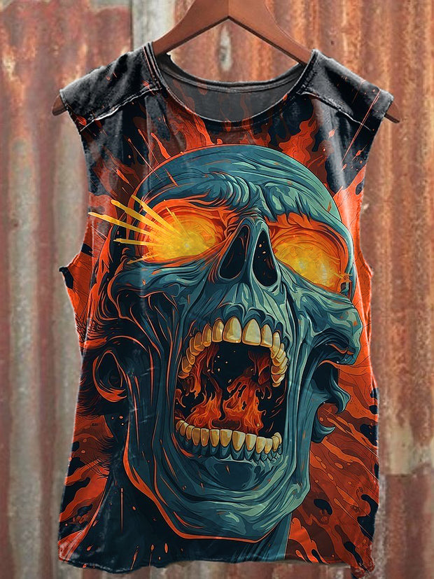 Men's Casual Skull Printed Tank Top