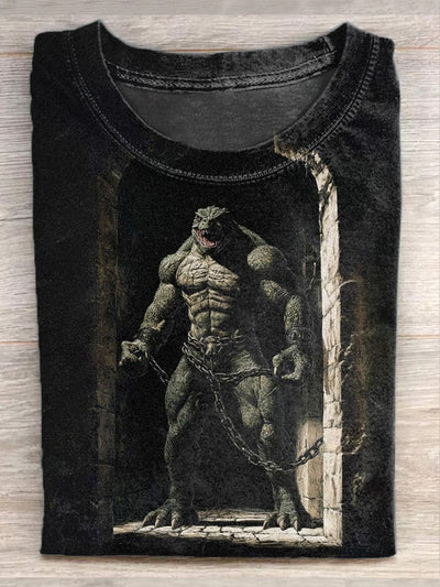 Fashionable Graffiti Underground Art Print Casual Cotton T-shirt