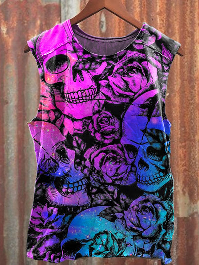 Men's Casual Colored Skull Printed Tank Top