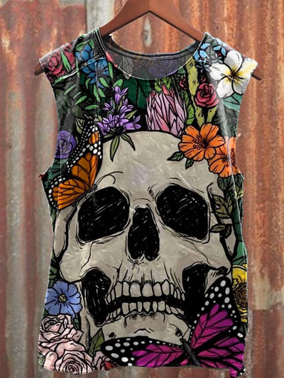Men's Casual Skull Printed Tank Top