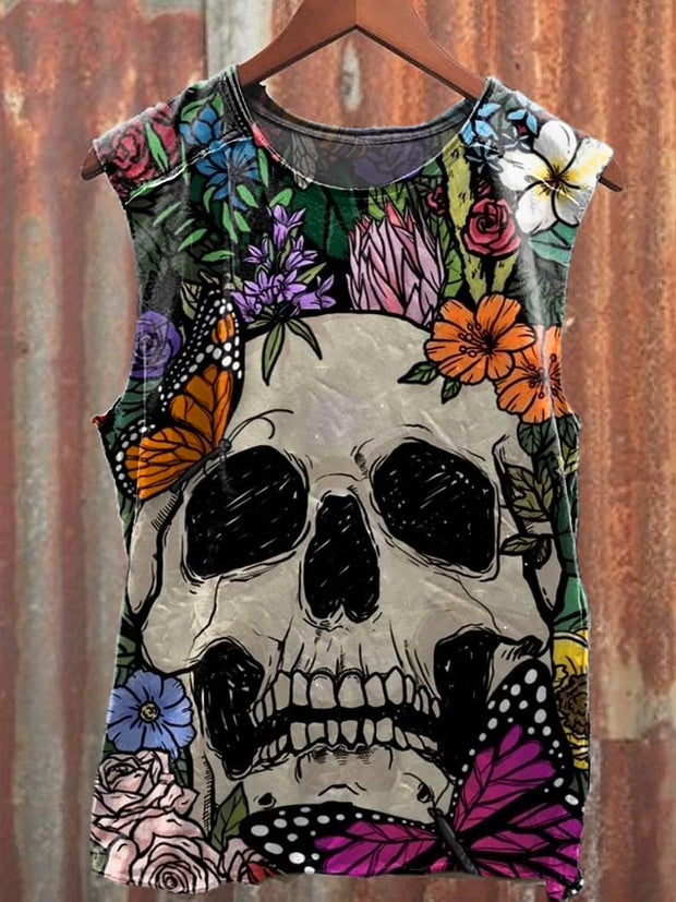 Men's Casual Skull Printed Tank Top