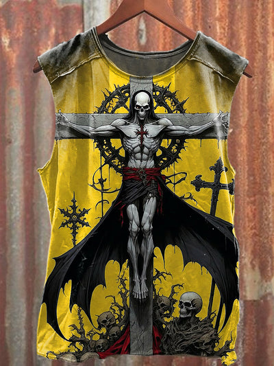 Men's Casual Cross Printed Tank Top