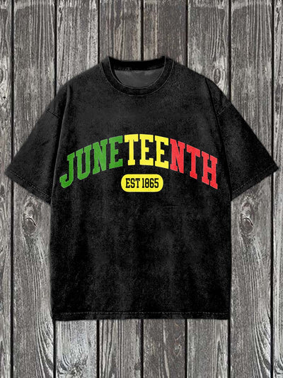 Fashion Juneteenth Art Print Casual Short Sleeve T-Shirt