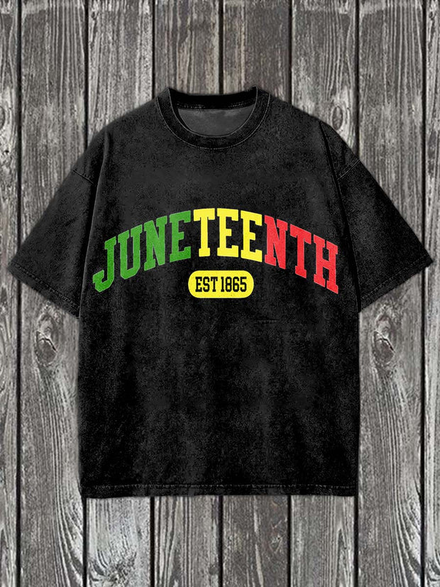 Fashion Juneteenth Art Print Casual Short Sleeve T-Shirt