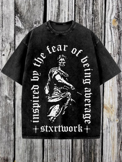 Religion Printed Vintage Fashion Loose Short Sleeve  T-Shirt