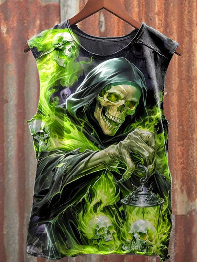 Men's Casual Skeleton Printed Tank Top