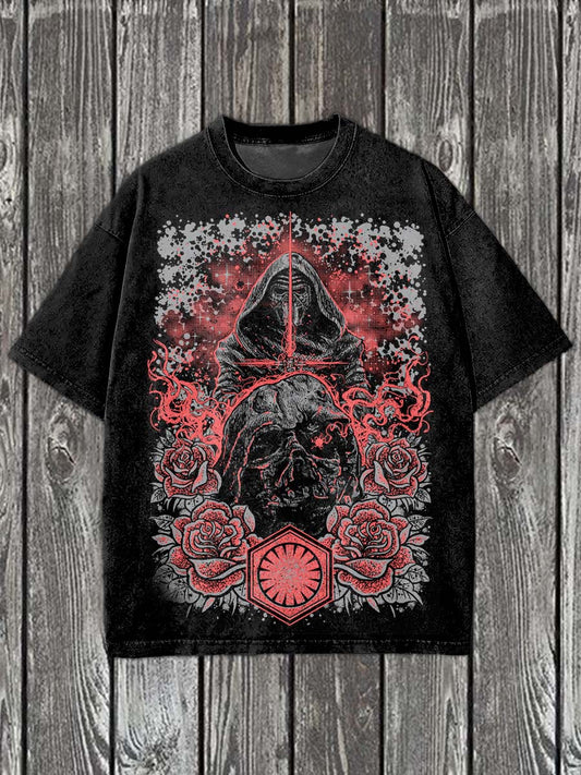 Fashion Graffiti Illustration Art Print Casual Short Sleeve T-Shirt