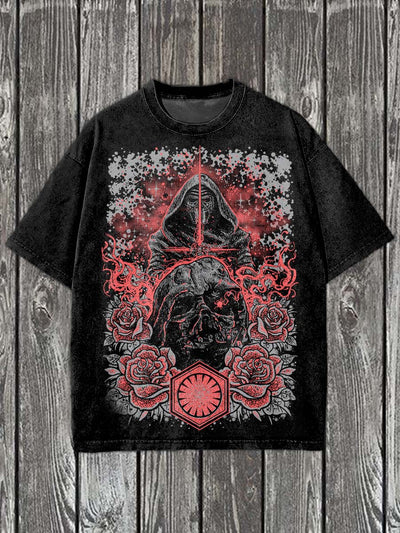 Fashion Graffiti Illustration Art Print Casual Short Sleeve T-Shirt