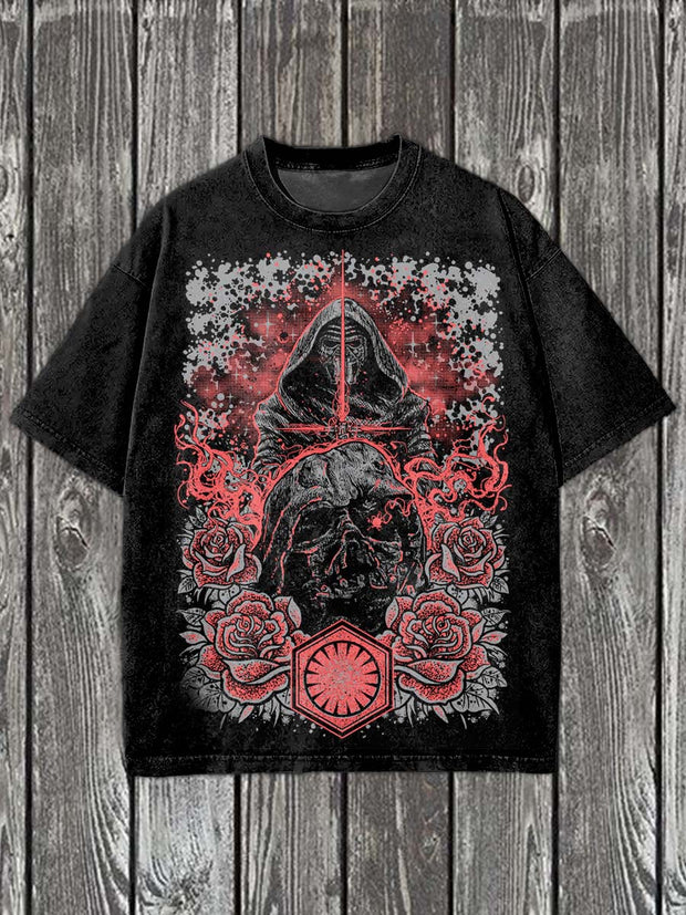 Fashion Graffiti Illustration Art Print Casual Short Sleeve T-Shirt
