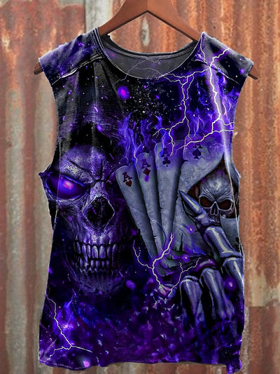Men's Casual Skeleton Printed Tank Top