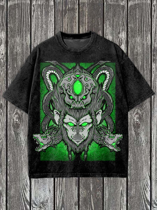 Fashion Graffiti Illustration Art Print Casual Short Sleeve T-Shirt