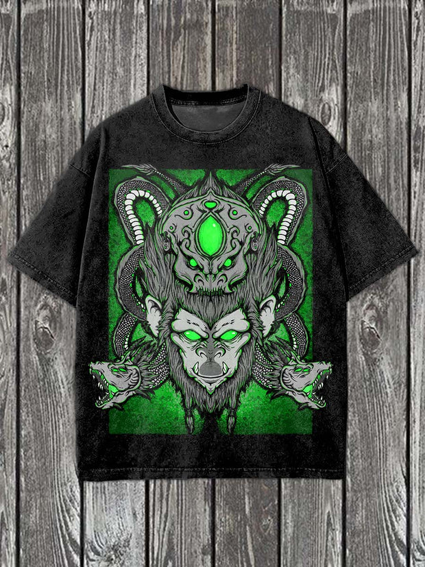 Fashion Graffiti Illustration Art Print Casual Short Sleeve T-Shirt