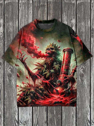 Fashion Graffiti Illustration Art Print Casual Short Sleeve T-Shirt