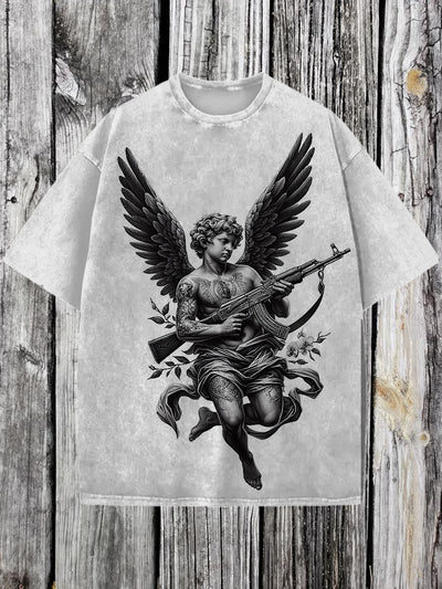 Cupid Printed Vintage Fashion Loose Short Sleeve  T-Shirt