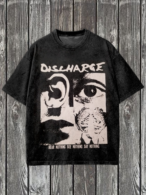 Vintage Graffiti Engraving Art Print Casual T-Shirt