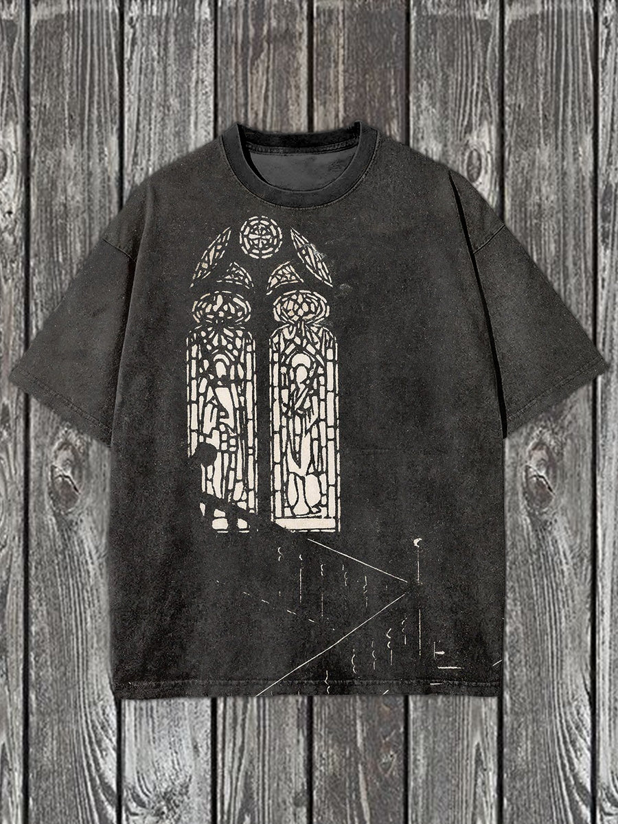 Vintage Graffiti Engraving Art Print Casual T-Shirt