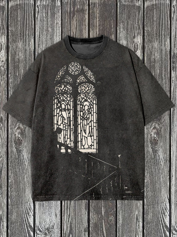Vintage Graffiti Engraving Art Print Casual T-Shirt