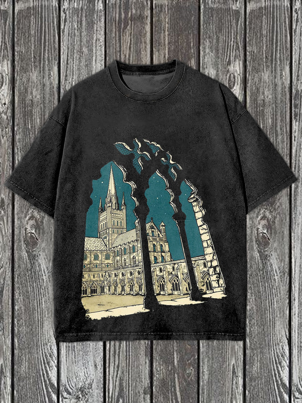 Vintage Graffiti Engraving Art Print Casual T-Shirt