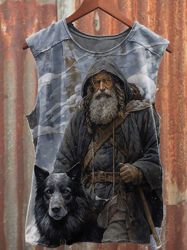 Men's Casual viking Printed Tank Top