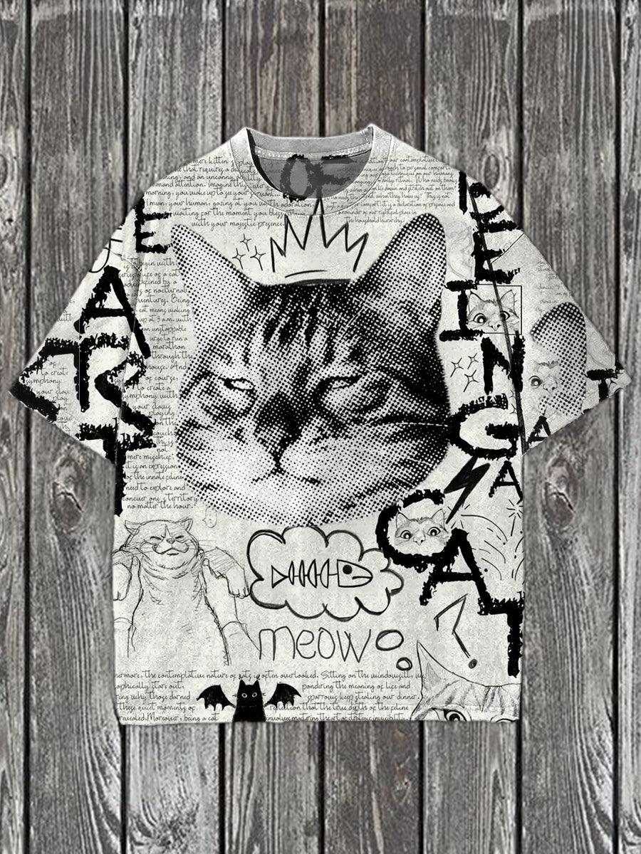 Vintage Graffiti Engraving Art Print Casual T-Shirt