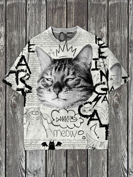 Vintage Graffiti Engraving Art Print Casual T-Shirt