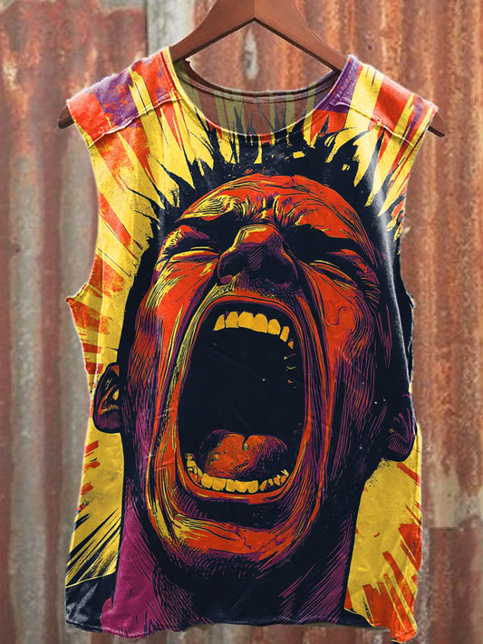 Men's Casual Colored Printed Tank Top