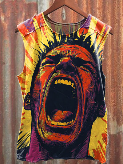 Men's Casual Colored Printed Tank Top