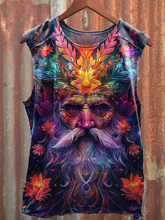 Men's Casual Colored Printed Tank Top