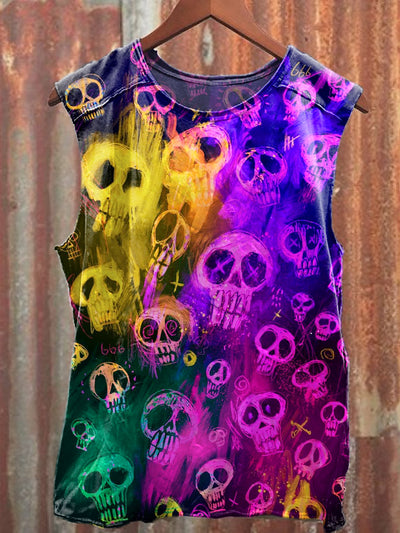 Men's Casual Skull Printed Tank Top