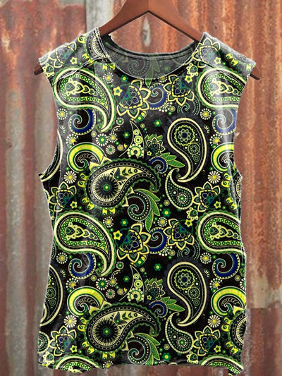 Men's Casual Paisley Printed Tank Top