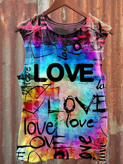 Men's Casual Love Printed Tank Top