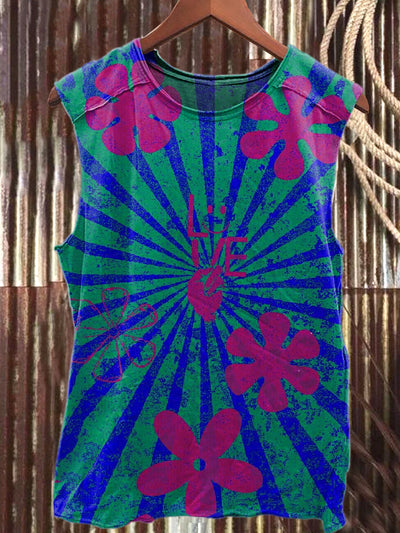 Vintage Fashion Art Print Cotton Tank Top