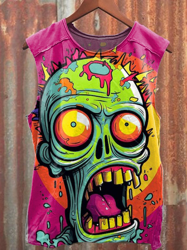 Men's Casual Skull Printed Tank Top