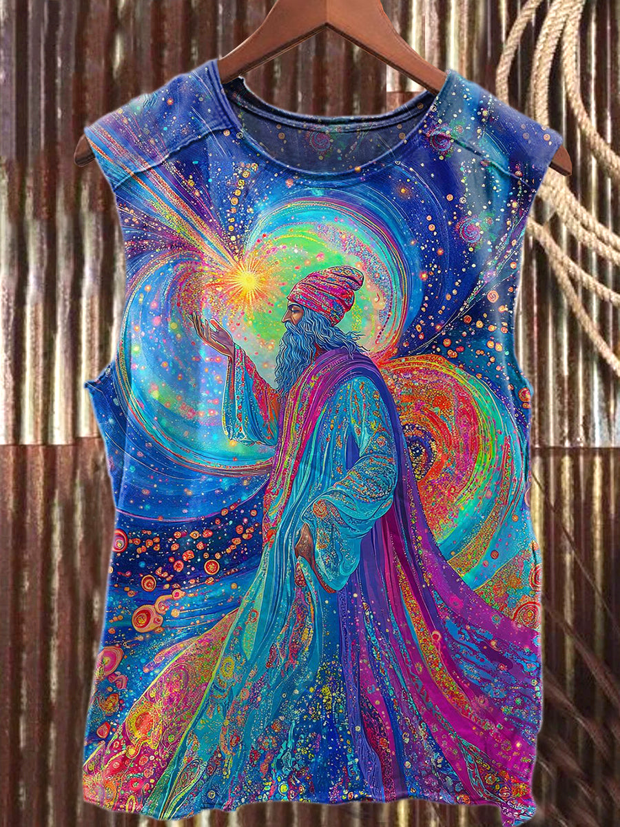 Retro Fashion Dream World Art Print Cotton Tank Top