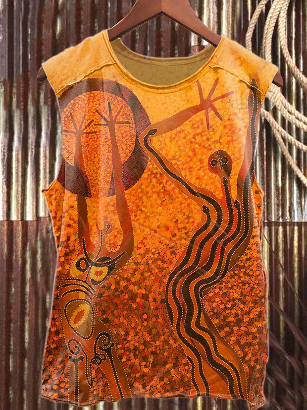 Retro Fashion Graffiti Illustration Art Print Cotton Tank Top