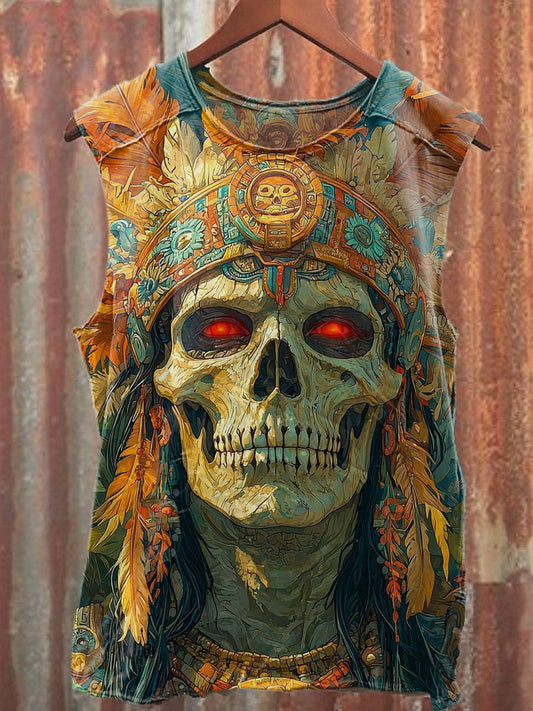 Men's Casual Skull Printed Tank Top