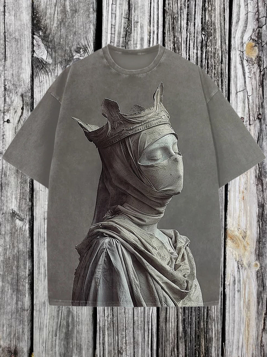 Religion Printed Vintage Fashion Loose Short Sleeve  T-Shirt