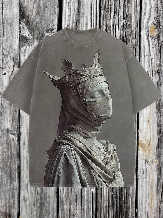 Religion Printed Vintage Fashion Loose Short Sleeve  T-Shirt