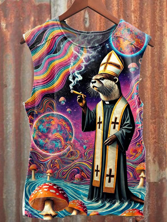 Men's Casual Funny Religion Printed Tank Top