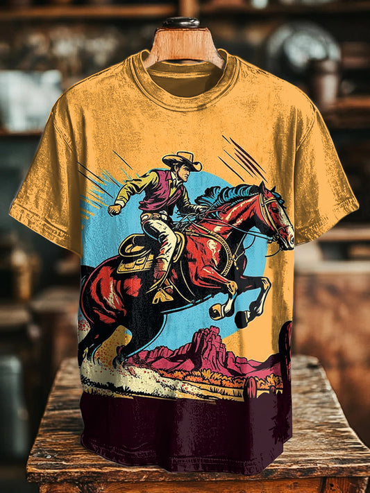 Vintage Art Print Casual Short Sleeve T-Shirt